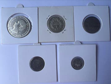 Portugal. D. Pedro V- D. Carlos I. 5 moedas de prata (Sans