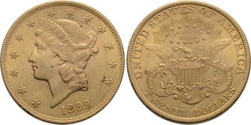 20 Dollar 1899 Vereinigte Staaten von Amerika, Postzegels en Munten, Verzenden