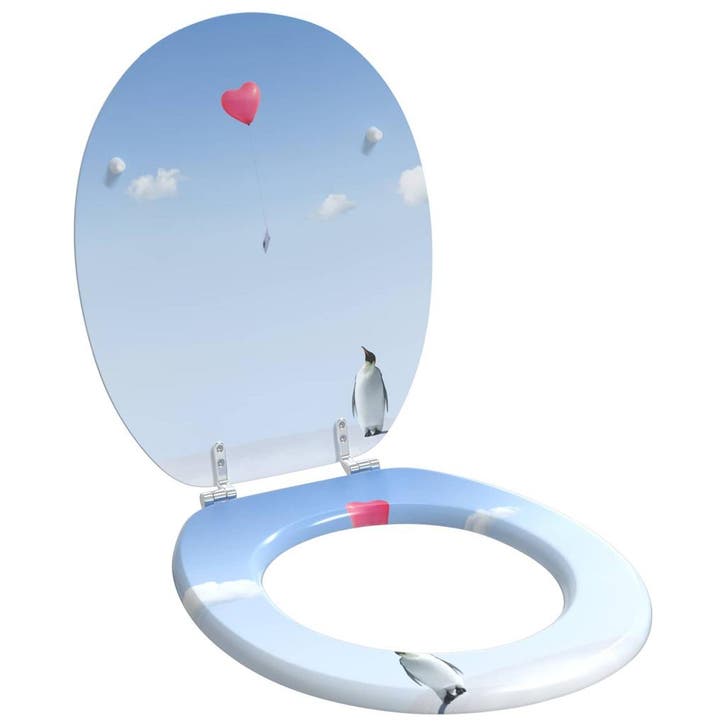 vidaXL Zacht-sluit toiletzitting Blauw 44 x 38 cm MDF bord, Bricolage & Construction, Sanitaire, Envoi