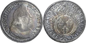 Écu aux palmes 1694, Frankreich Ludwig Xiv 1643-1715, Verzenden, België