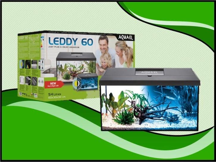 Aquael Leddy 60  DAY&NIGHT - zwart aquarium (Aquarium sets), Dieren en Toebehoren, Vissen | Aquaria en Toebehoren, Nieuw, Verzenden