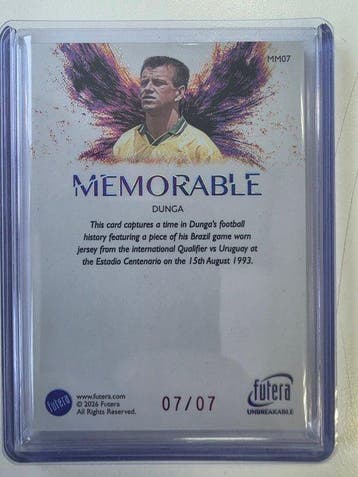 Futera Memorable Dunga /7 Memorabilia kaart, Serialized