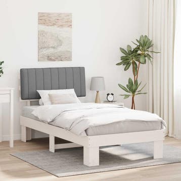 vidaXL Bedframe met Gevoerde Hoofdbord Lichtgrijs 100 x 200, Huis en Inrichting, Verzenden, Nieuw