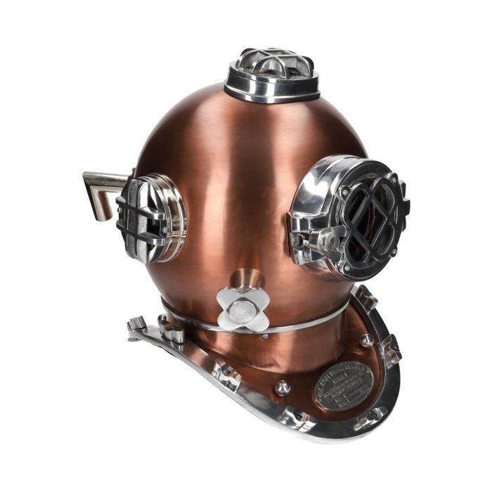 Duikhelm - Koper, Aluminium, Glas, Antiquités & Art, Art | Objets design