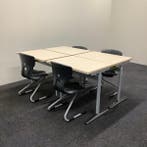 complete schoolset 4 stuks tafels + 4 stuks stoelen, merk
