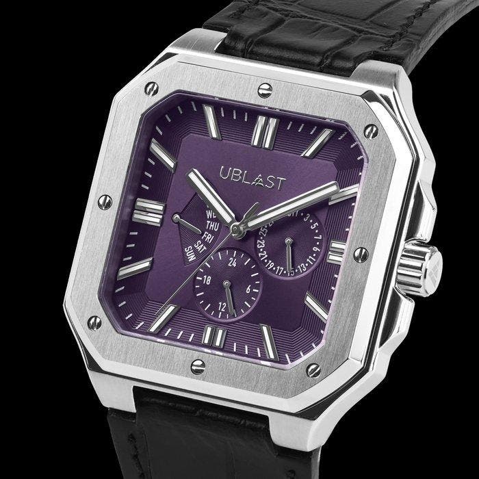 Ublast - Square - Multifunction - REF.UBSQMF44PPL - Ltd., Handtassen en Accessoires, Horloges | Heren