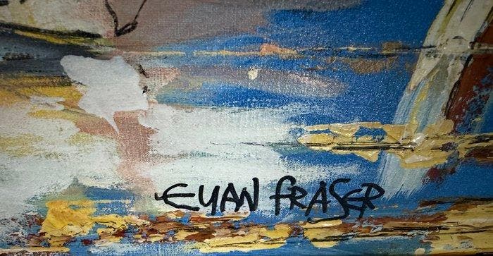 Euan Fraser. (XX) - Sailing vessels in a harbour. No, Antiquités & Art, Art | Peinture | Classique