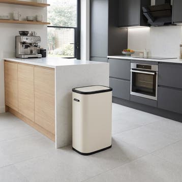 Poubelle avec ouverture à pression - 60 l - blanc crème - 42, Verzenden, Neuf