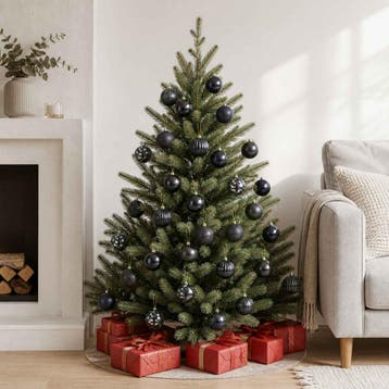 vidaXL Kerstballenset 50 st Zwart 8 cm Polystyreen, Verzenden, Nieuw