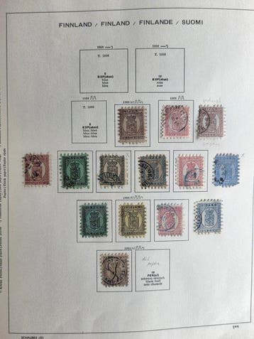Finlande 1860/1991 - Collection dans un album Schaubek