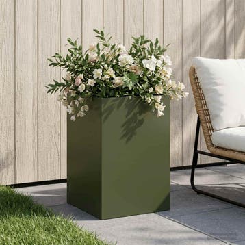 vidaXL Plantenbak Olijfgroen 40 x 40 x 60 cm Koudgewalst, Jardin & Terrasse, Verzenden