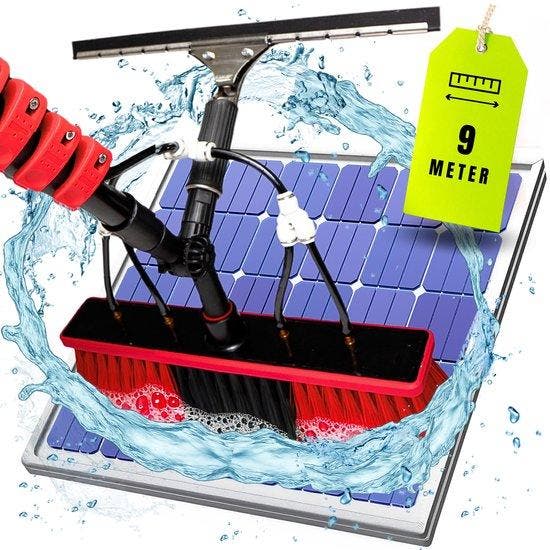 2dekans | Aqualitá® Telescoopsteel Ramenwassen 9M met Zeem -, Jardin & Terrasse, Outils à main, Enlèvement ou Envoi