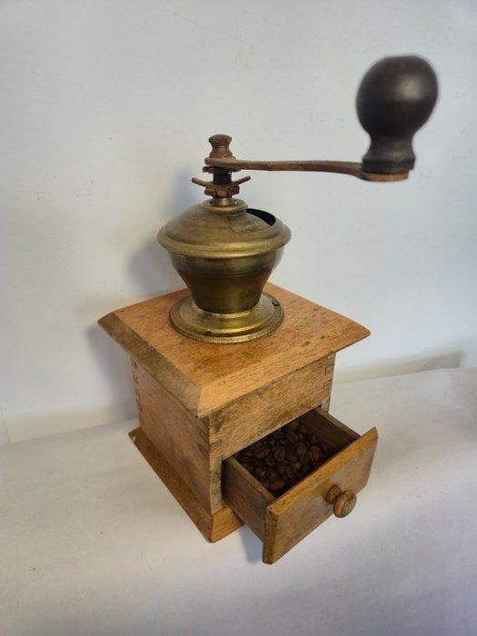 Koffiemolen - Hout, Messing, Metaal, Antiek en Kunst, Antiek | Keukengerei