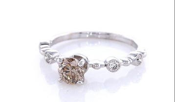 Zonder minimumprijs - Ring - 14 karaat Witgoud - 0.62ct. tw., Nieuw