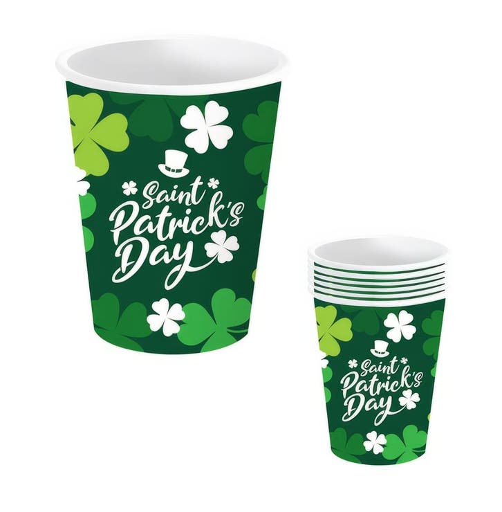 St. PatrickS Day Bekers 240ml 6st, Hobby & Loisirs créatifs, Articles de fête, Envoi