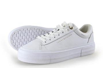 Tommy Hilfiger Sneakers in maat 38 Wit, Kleding | Dames, Verzenden, Wit, Zo goed als nieuw, Sneakers