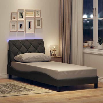 vidaXL Bedframe met LED zonder matras 90x190 cm stof, Verzenden