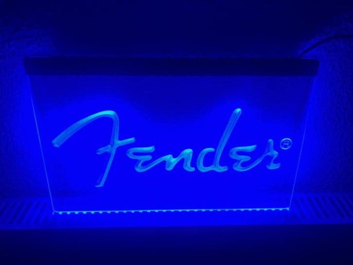 Fender neon bord lamp LED  verlichting reclame lichtbak *BLA, Maison & Meubles, Lampes | Autre, Envoi