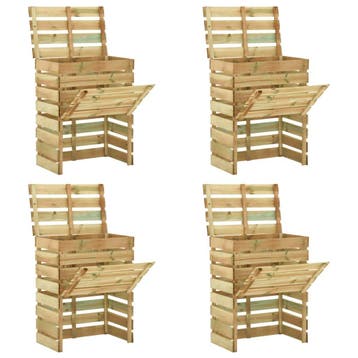 vidaXL Tuincompostbakken 4 st 80x50x100 cm geïmpregneerd, Tuin en Terras, Verzenden, Nieuw