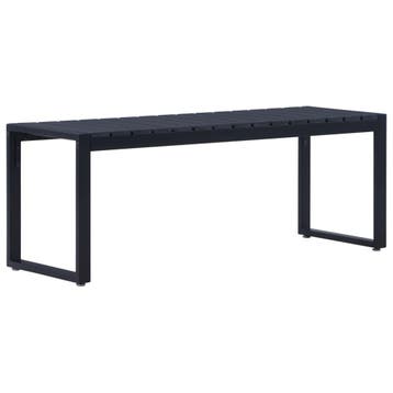 vidaXL Tuinbank 120,5 cm PS-plaat zwart, Tuin en Terras, Verzenden, Nieuw