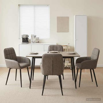 vidaXL Eetstoelen 4 pcs Kunstleer Grijs 56,5 x 50 x 86 cm, Verzenden, Nieuw
