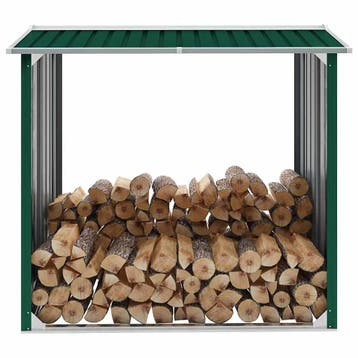 vidaXL Haardhoutschuur 172x91x154 cm gegalvaniseerd staal, Verzenden
