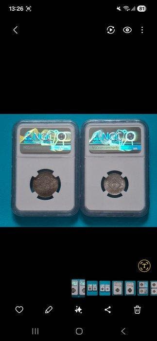 Oostenrijk. Lot of 2 Austria Silver Coins: 1915 1 Corona NGC, Postzegels en Munten