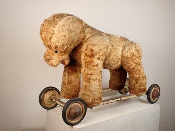 Unknown manufacturer - Teddybeer Pull along bear ride on, Antiek en Kunst, Antiek | Speelgoed