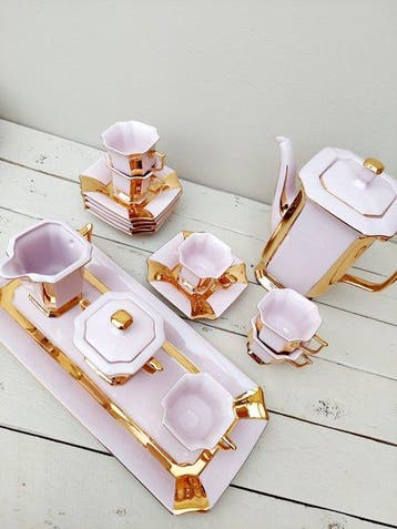 H&C Rosa Porcelain - Service à café pour 6 personnes (18) -