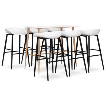 vidaXL 7-delige Barset wit, Huis en Inrichting, Complete eetkamers, Verzenden, Nieuw