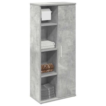 vidaXL Badkamerkast met rolhouder 39x22x90 cm betongrijs, Verzenden, Nieuw