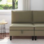 vidaXL Midden Sofa met Opbergruimte Kaki Fluweel, Verzenden