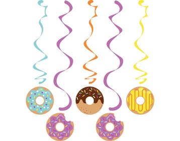 Donut Hangdecoratie 5st, Hobby en Vrije tijd, Feestartikelen, Verzenden, Nieuw