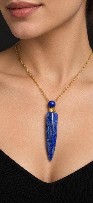 Prachtige hangende parfumfles van natuurlijke lapis lazuli, Collections