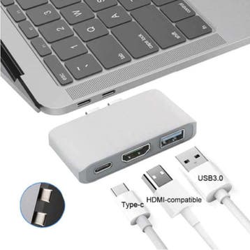 3 in 1 USB-C Hub voor Macbook Pro / Air - USB 3.0 / Type C /, Verzenden, Nieuw