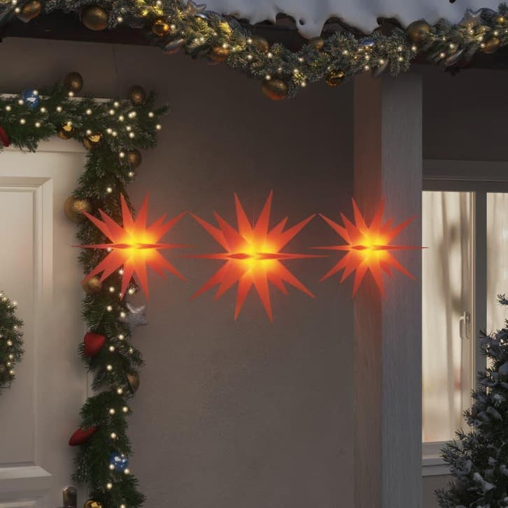 vidaXL Kerstlampen met LEDs 3 st inklapbaar rood, Diversen, Kerst, Nieuw, Verzenden