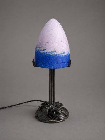 Art de France - Lampe - Lampe ovoïde sur piètement floral -, Antiquités & Art