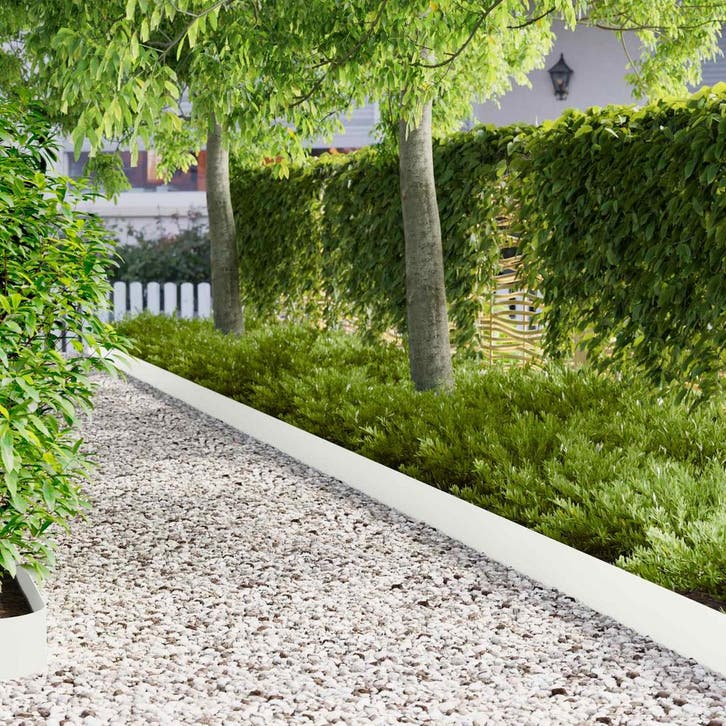 vidaXL Gazonrand 50 st 100 x 12 cm Staal Wit, Jardin & Terrasse, Traverses & Bordures, Envoi