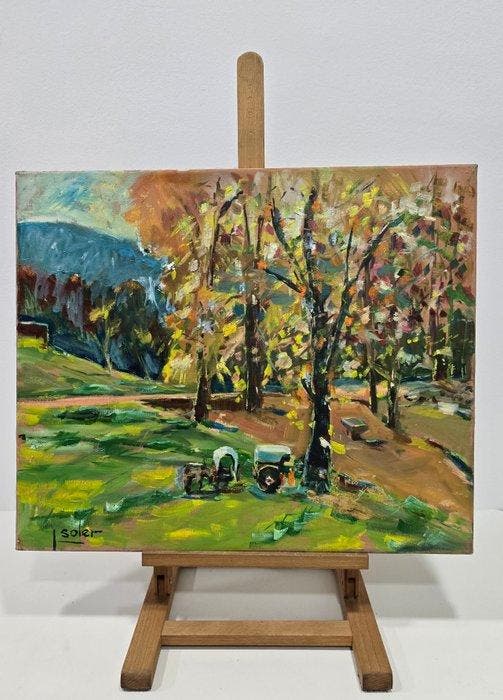 Josep Soler (1941) - El paso del carro, Antiek en Kunst, Kunst | Schilderijen | Klassiek