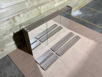 Veiling - Beaux spiegelkast 120cm met 3 deuren Calais zilver, Maison & Meubles