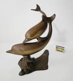 Sculpture, Dolfijnen - 32 cm - Bronze, Antiek en Kunst