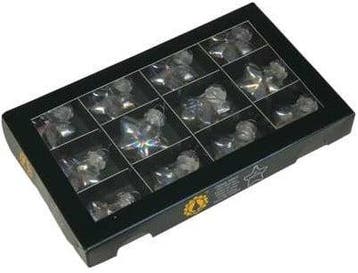 Stervormige kerstballen glas Clear Pearl 40 mm doos 12 stuks, Nieuw