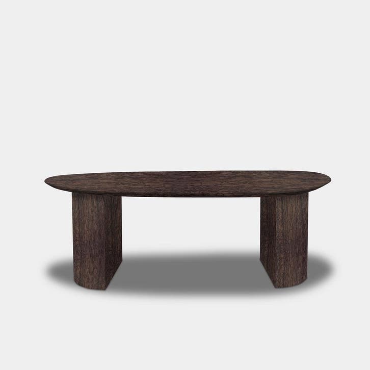 Tafel organisch eikenhout  Half Rond  250x110, Huis en Inrichting, Tafels | Eettafels