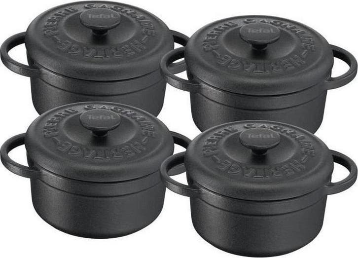 Tefal Pierre Gagnaire mini cocottes zwart - 0,3 l - set..., Maison & Meubles, Cuisine | Casseroles & Poêles, Envoi