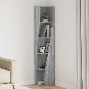 vidaXL Hoekkast 27,5x27x140cm Bewerkt hout Grijs Sonoma, Huis en Inrichting, Kasten | Overige, Verzenden, Nieuw