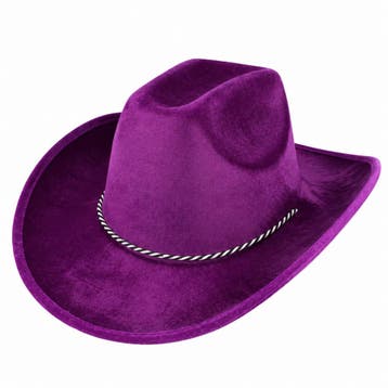 Cowboyhoed - Western Hoed - Velvet - Paars, Nieuw