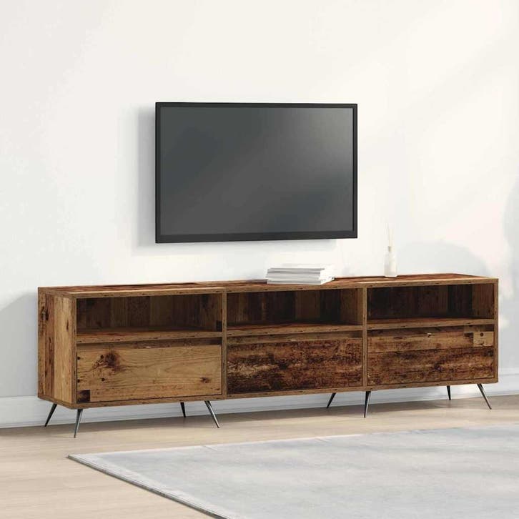 vidaXL TV Kast Oud hout 150 x 30 x 44,5 cm Bewerkt hout, Huis en Inrichting, Kasten |Televisiemeubels, Nieuw, Verzenden