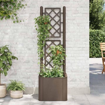 vidaXL Plantenbak hoog met latwerk en zelfbewateringssysteem, Tuin en Terras, Verzenden, Nieuw
