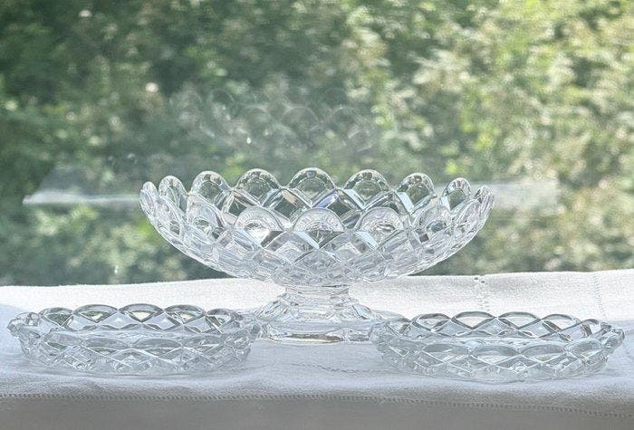 Baccarat - Plat de service (3) - Fruit Bowl & Plates -, Antiquités & Art, Curiosités & Brocante