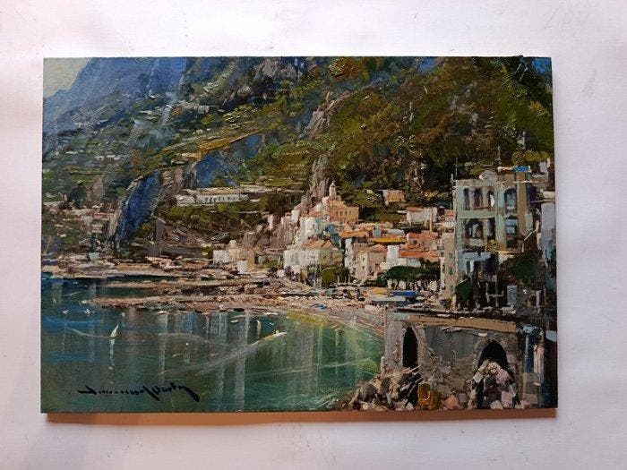 Vincenzo Aprile (1952) - Costiera di Amalfi (Costiera, Antiek en Kunst, Kunst | Schilderijen | Klassiek